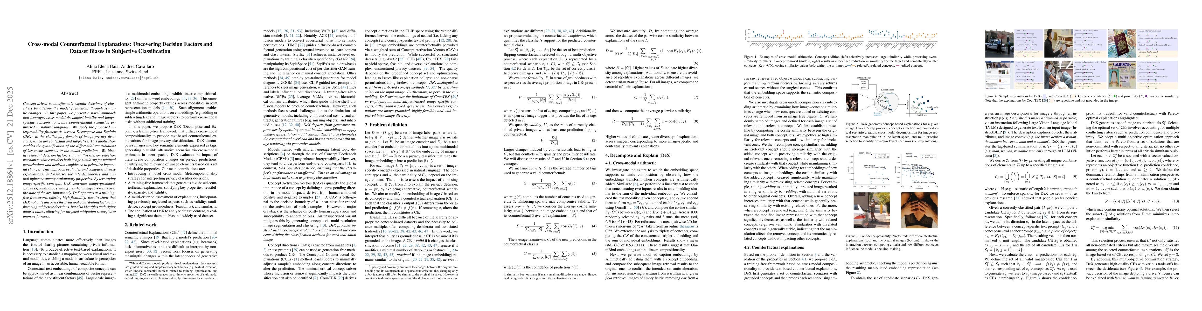 Thumbnail for Cross-modal Counterfactual Explanations: Uncovering Decision Factors and Dataset Biases in Subjective Classification
