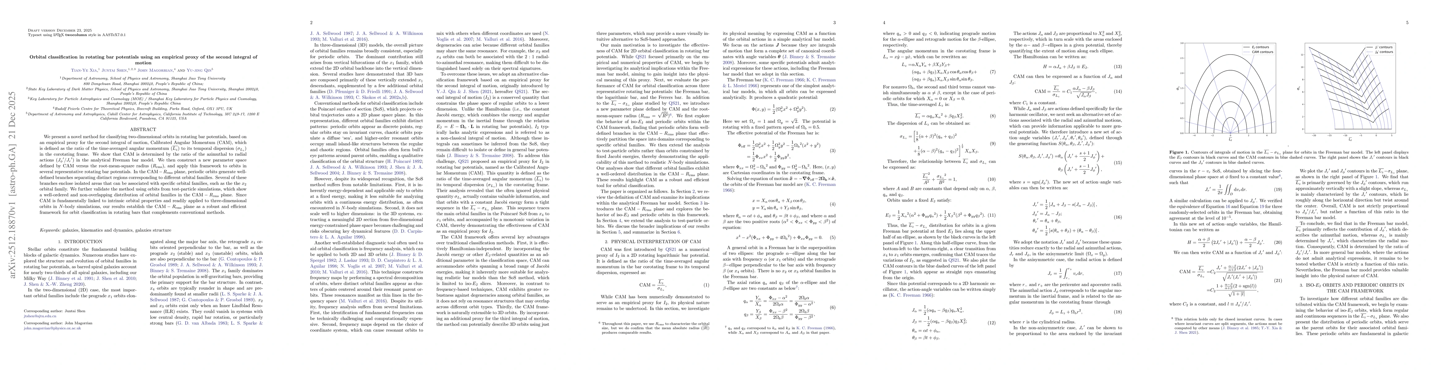 Thumbnail for Orbital classification in rotating bar potentials using an empirical proxy of the second integral of motion