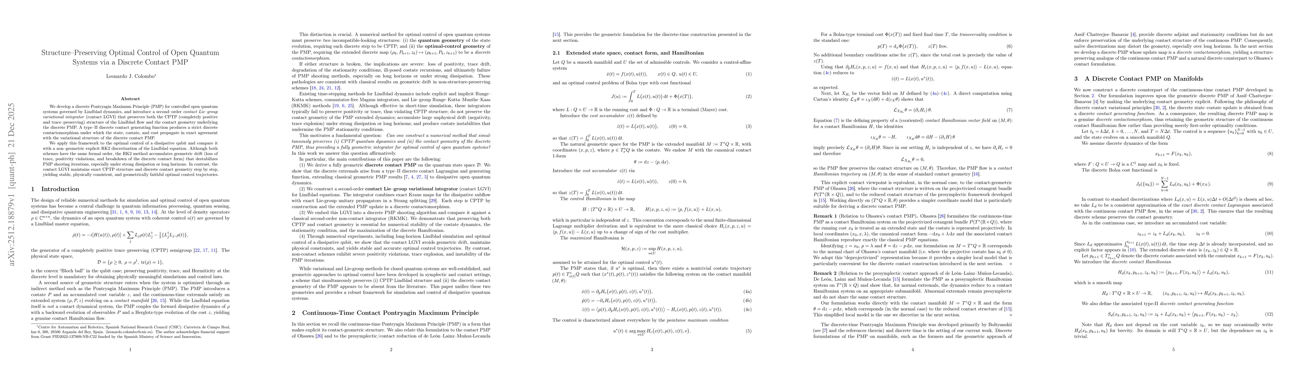 Thumbnail for Structure-Preserving Optimal Control of Open Quantum Systems via a Discrete Contact PMP