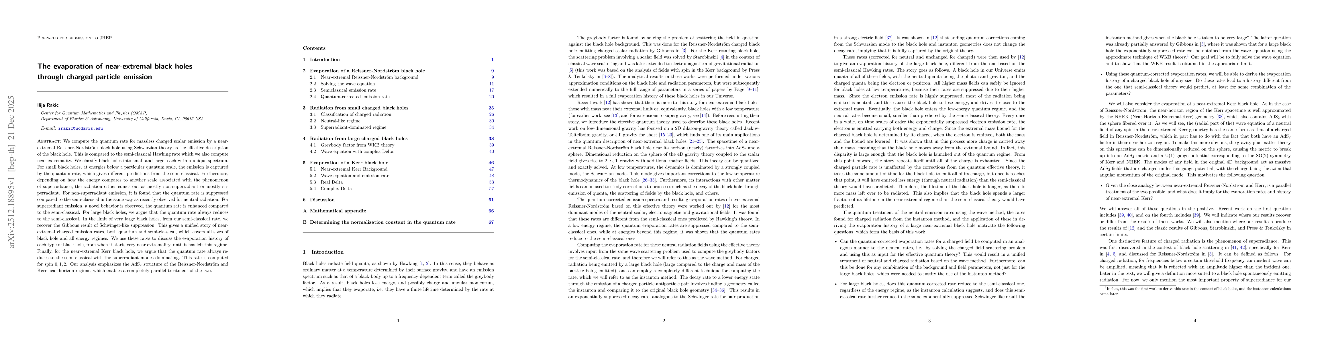 Thumbnail for The evaporation of near-extremal black holes through charged particle emission