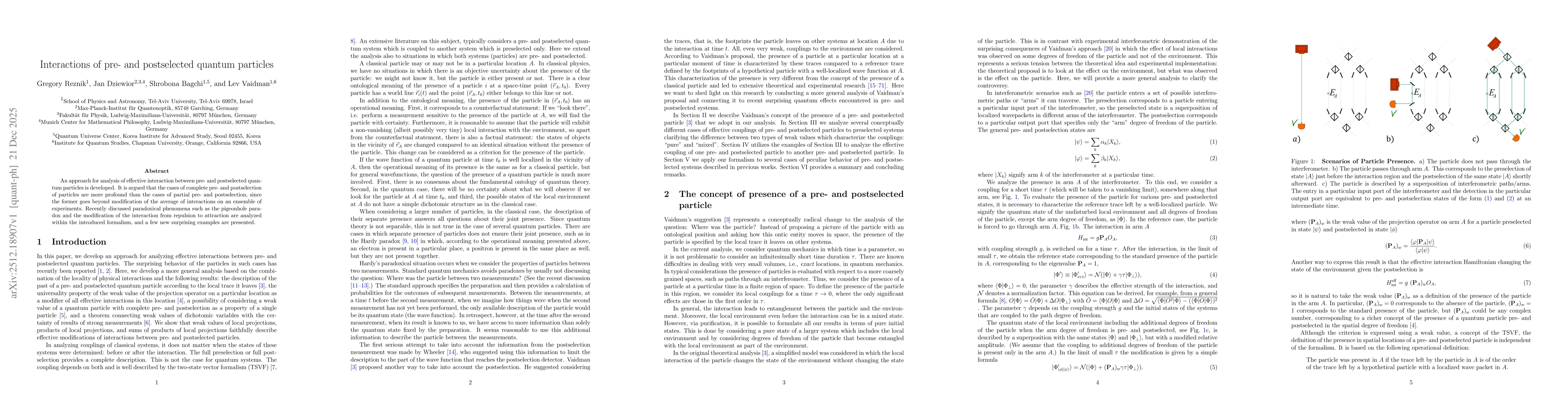 Thumbnail for Interactions of pre- and postselected quantum particles