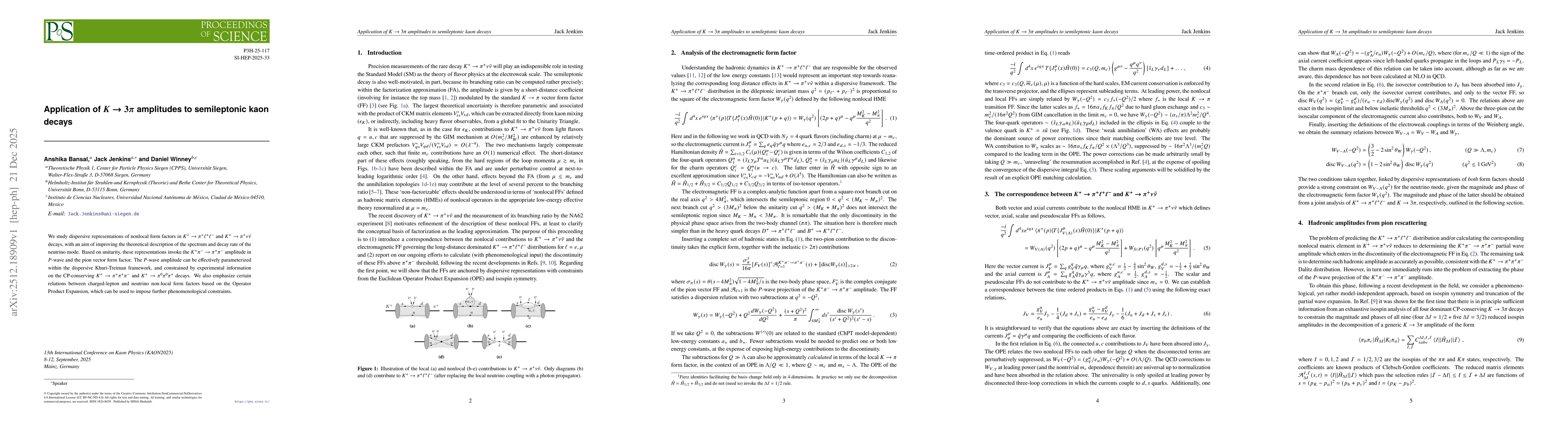 Thumbnail for Application of $K \to 3π$ amplitudes to semileptonic kaon decays