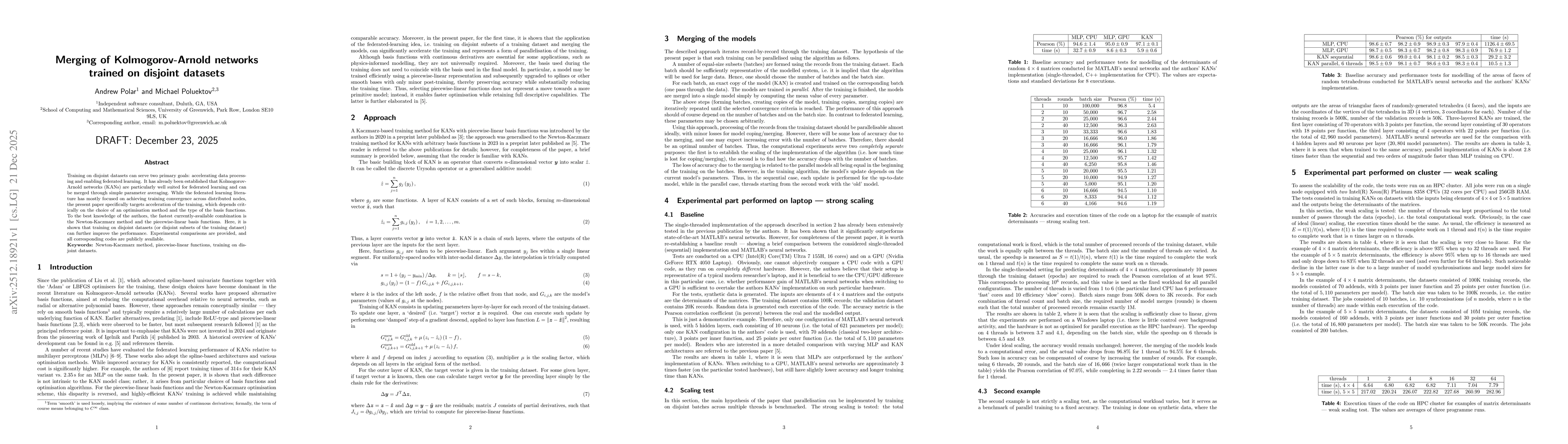 Thumbnail for Merging of Kolmogorov-Arnold networks trained on disjoint datasets