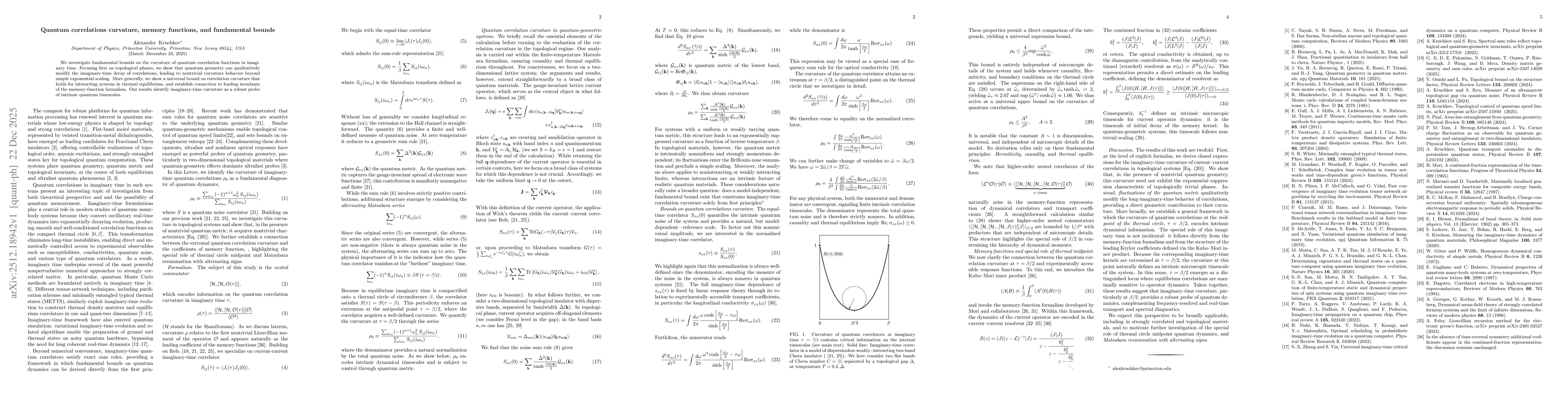 Thumbnail for Quantum correlations curvature, memory functions, and fundamental bounds