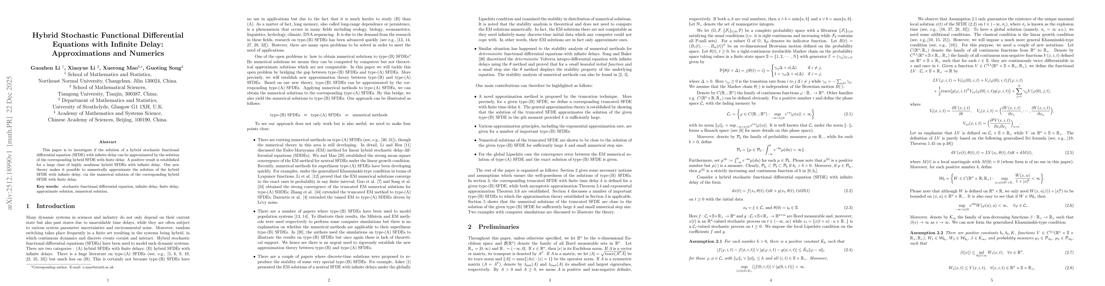Thumbnail for Hybrid Stochastic Functional Differential Equations with Infinite Delay: Approximations and Numerics