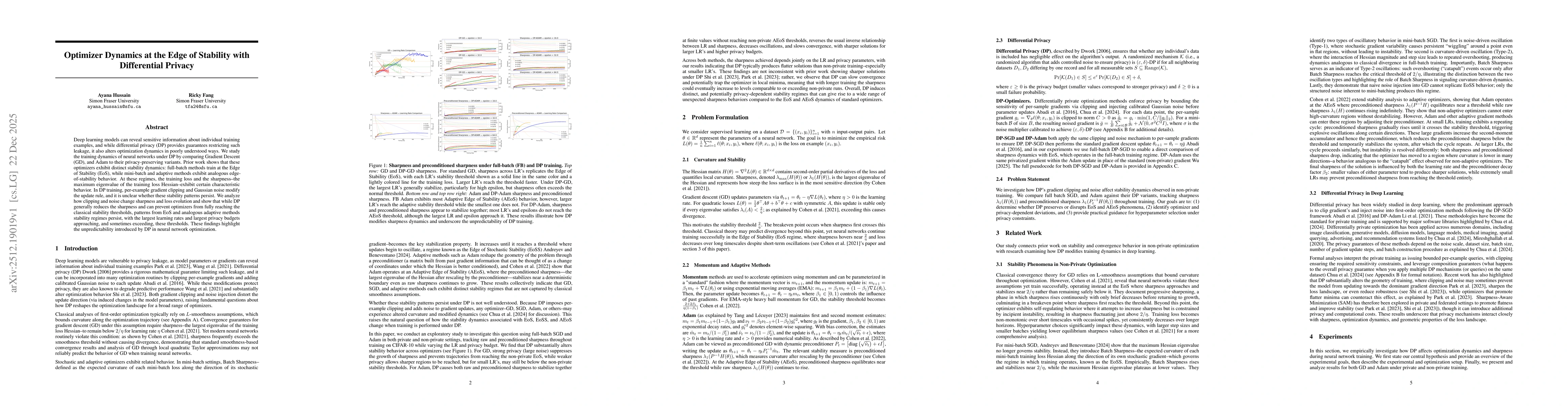 Thumbnail for Optimizer Dynamics at the Edge of Stability with Differential Privacy