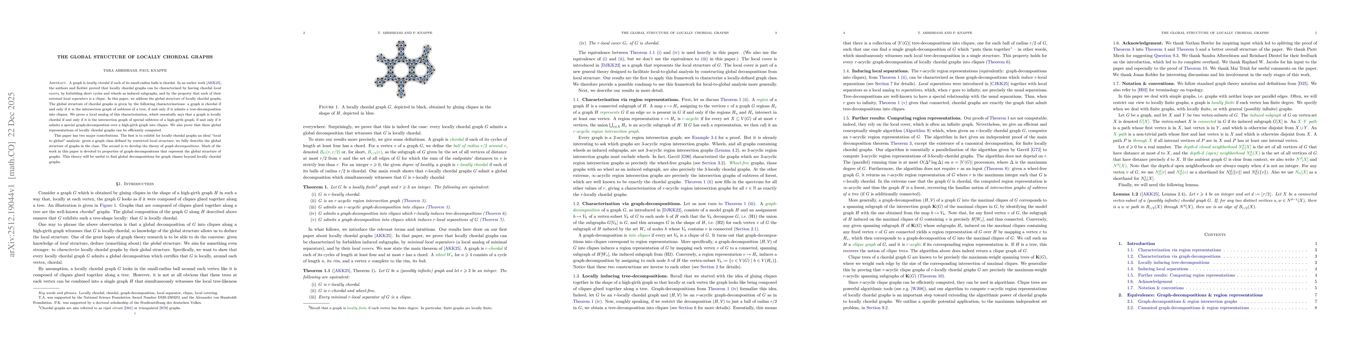 Thumbnail for The global structure of locally chordal graphs