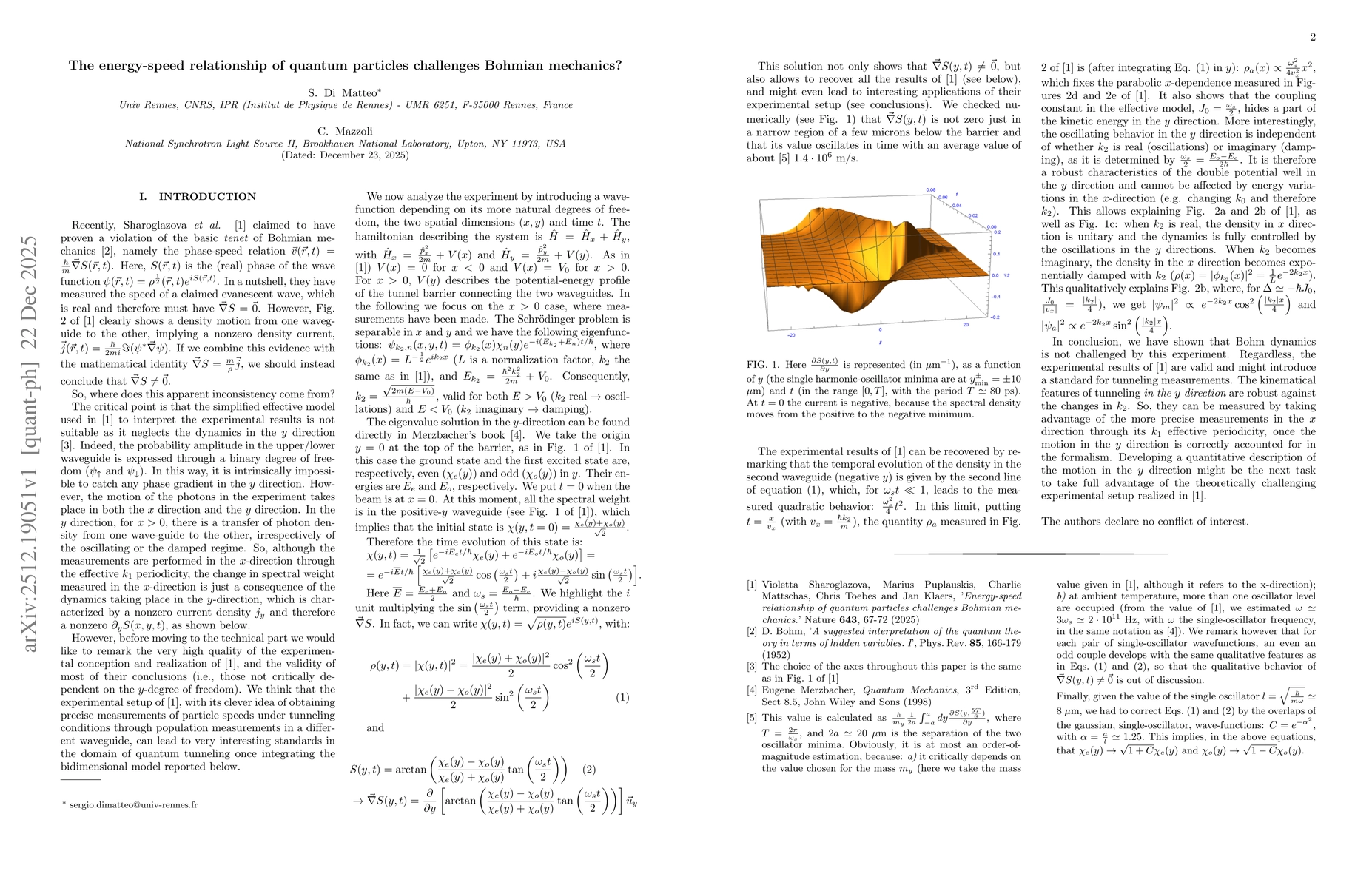 Thumbnail for The energy-speed relationship of quantum particles challenges Bohmian mechanics?