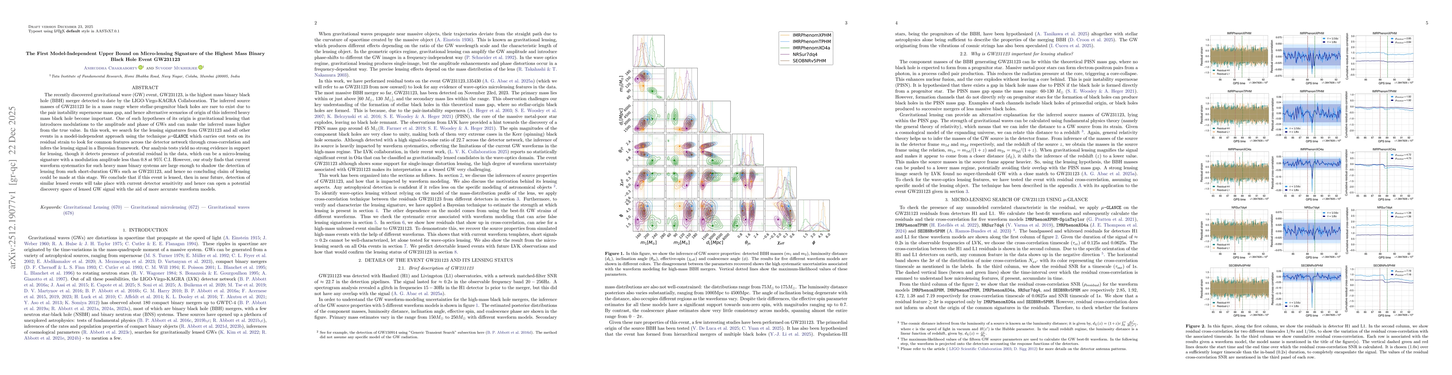 Thumbnail for The First Model-Independent Upper Bound on Micro-lensing Signature of the Highest Mass Binary Black Hole Event GW231123