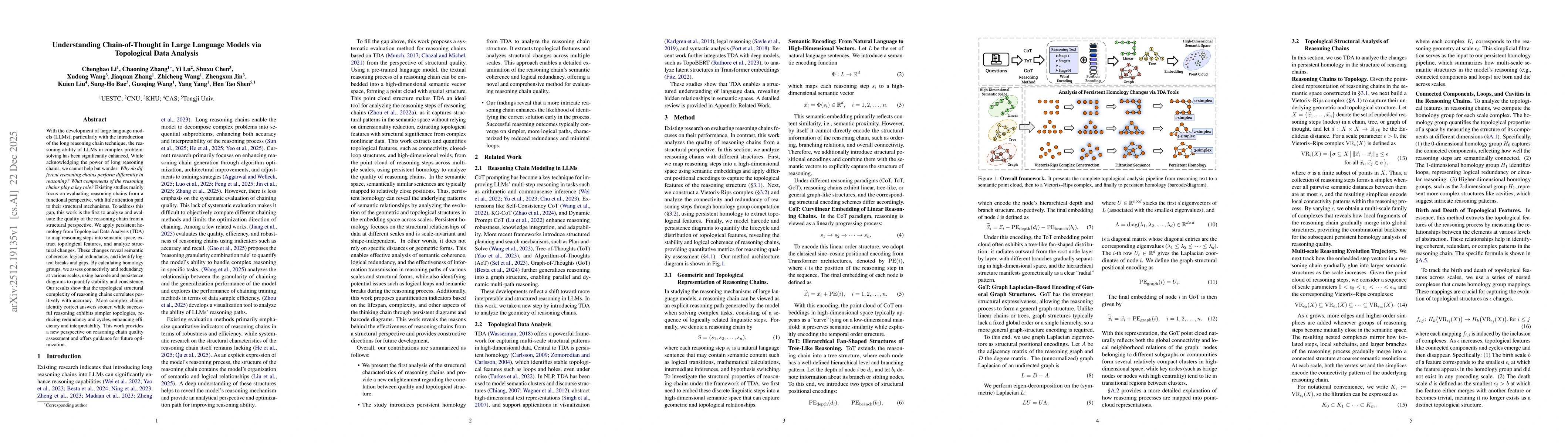Thumbnail for Understanding Chain-of-Thought in Large Language Models via Topological Data Analysis