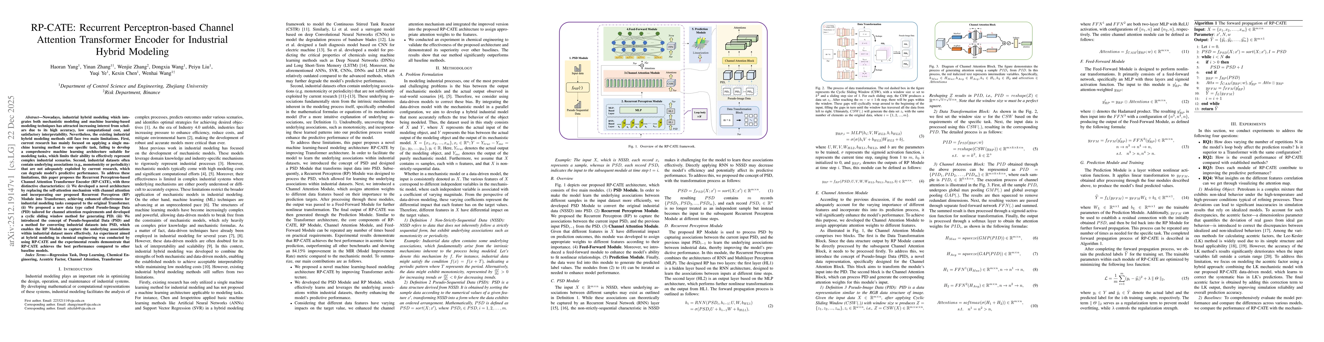 Thumbnail for RP-CATE: Recurrent Perceptron-based Channel Attention Transformer Encoder for Industrial Hybrid Modeling