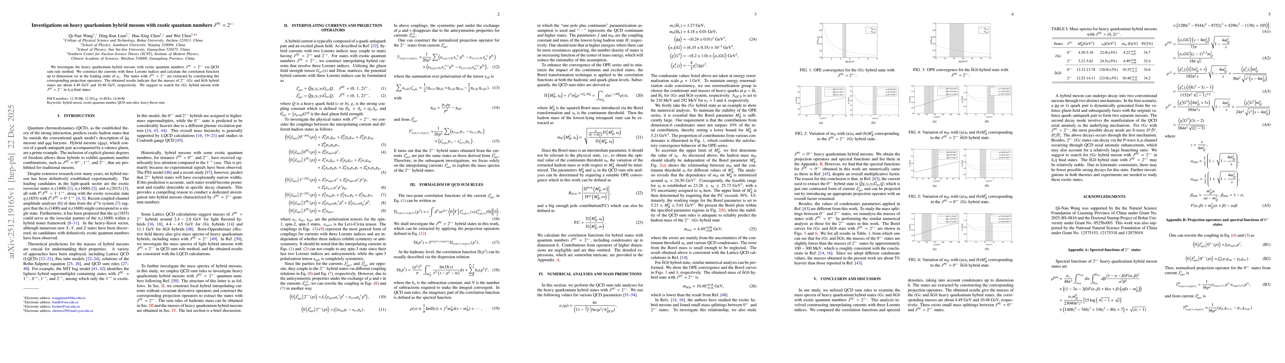 Thumbnail for Investigations on heavy quarkonium hybrid mesons with exotic quantum numbers $J^{PC}=2^{+-}$