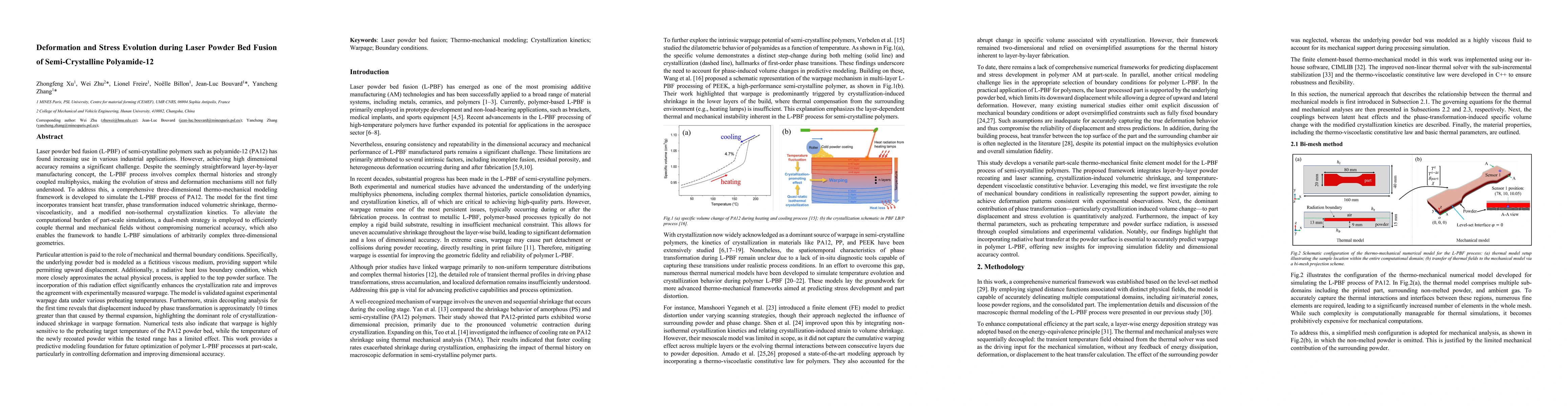 Thumbnail for Deformation and Stress Evolution during Laser Powder Bed Fusion of Semi-Crystalline Polyamide-12