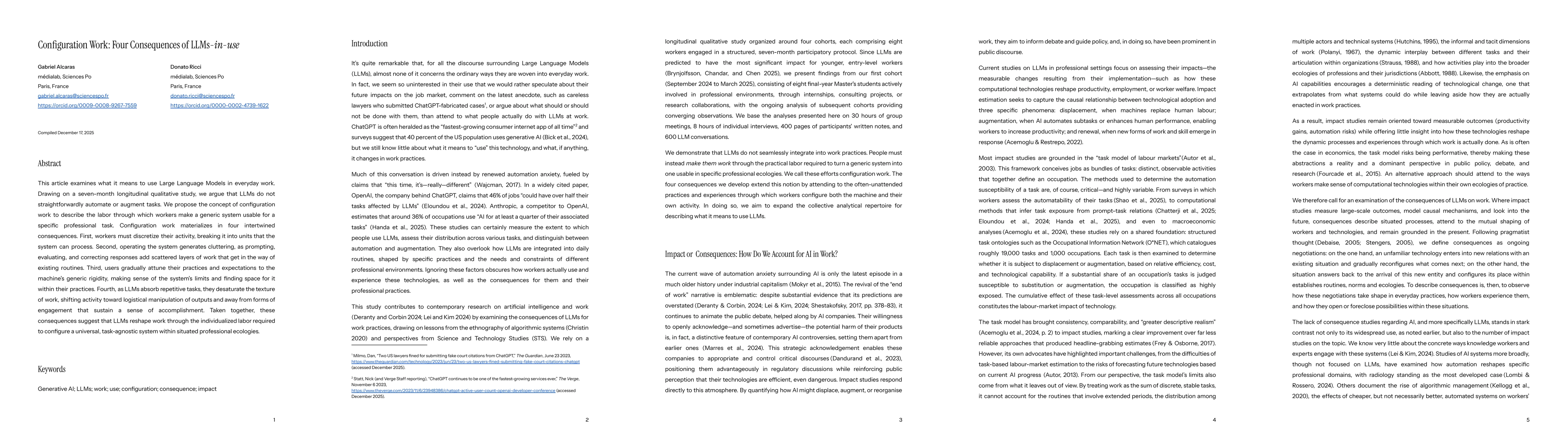 Thumbnail for Configuration Work: Four Consequences of LLMs-in-use