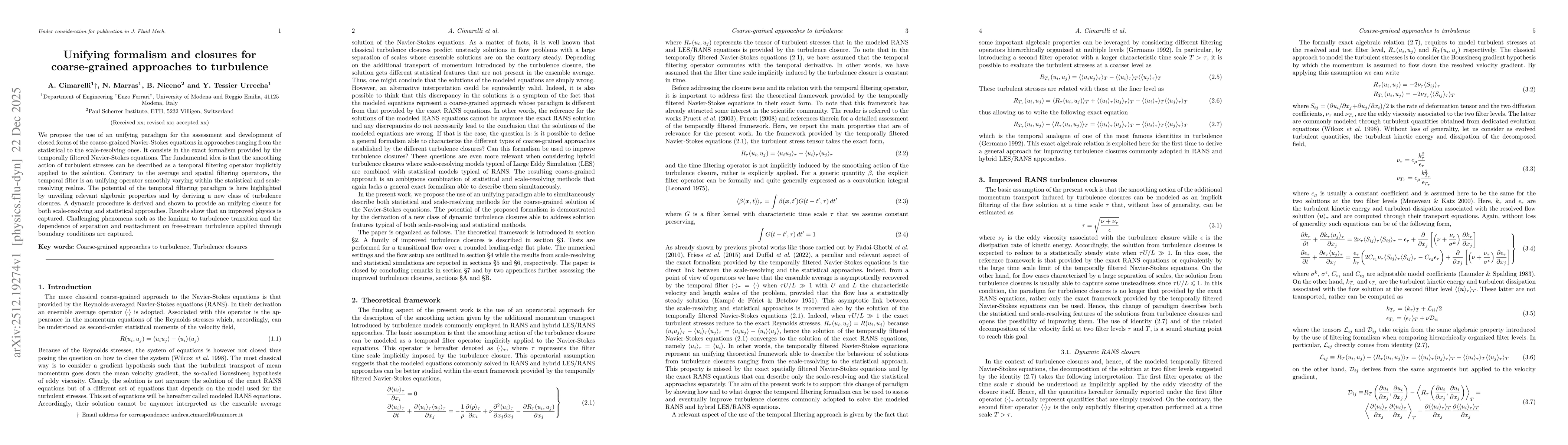 Thumbnail for Unifying formalism and closures for coarse-grained approaches to turbulence