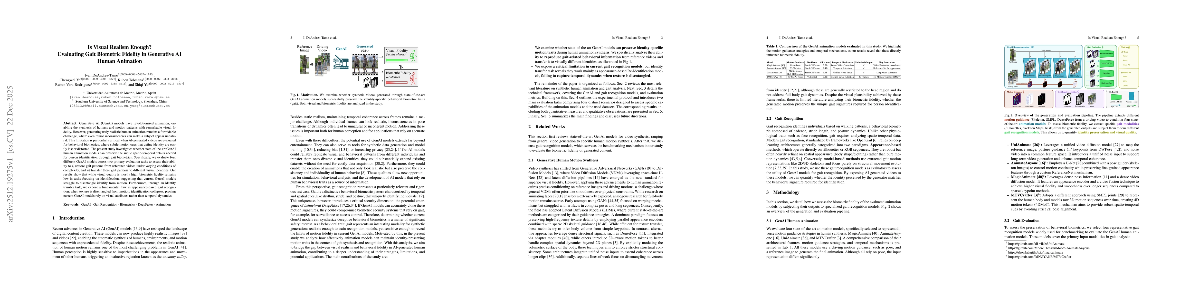 Thumbnail for Is Visual Realism Enough? Evaluating Gait Biometric Fidelity in Generative AI Human Animation