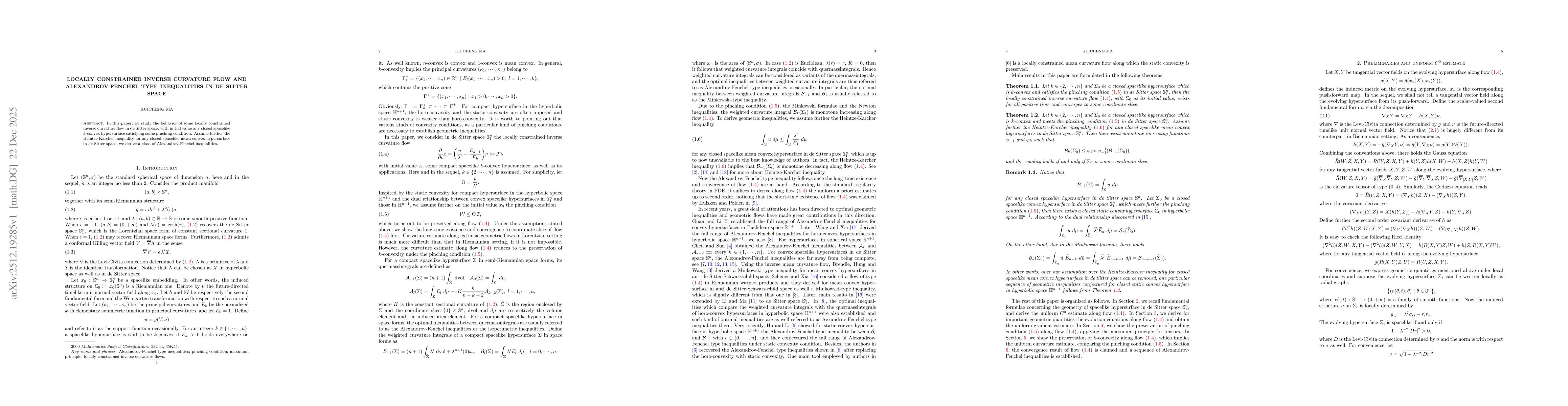 Thumbnail for Locally constrained inverse curvature flow and Alexandrov-Fenchel type inequalities in de Sitter space