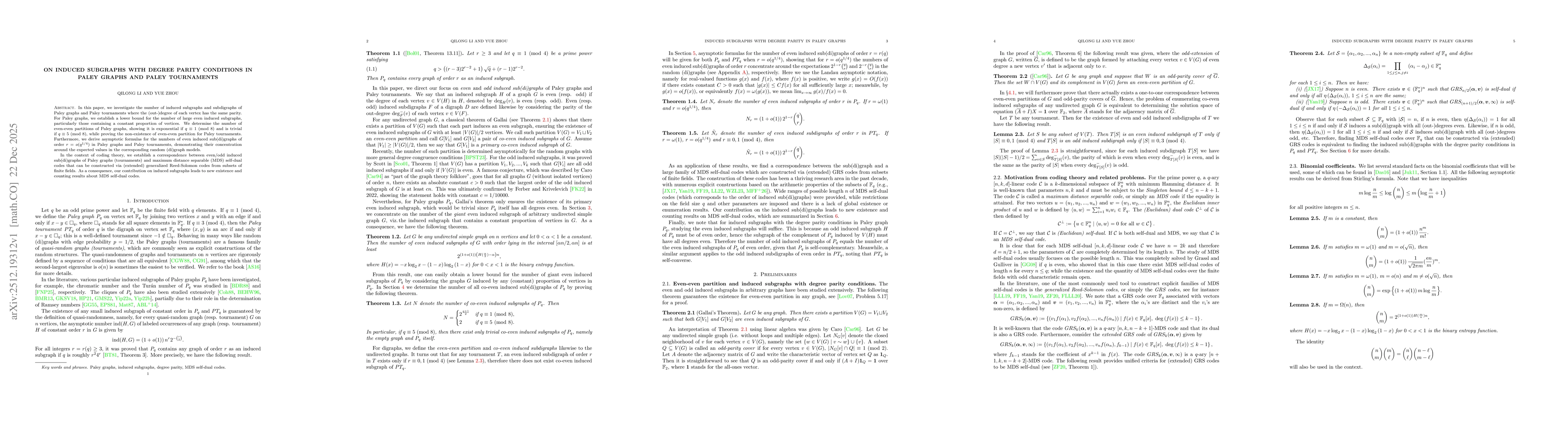 Thumbnail for On induced subgraphs with degree parity conditions in Paley graphs and Paley tournaments