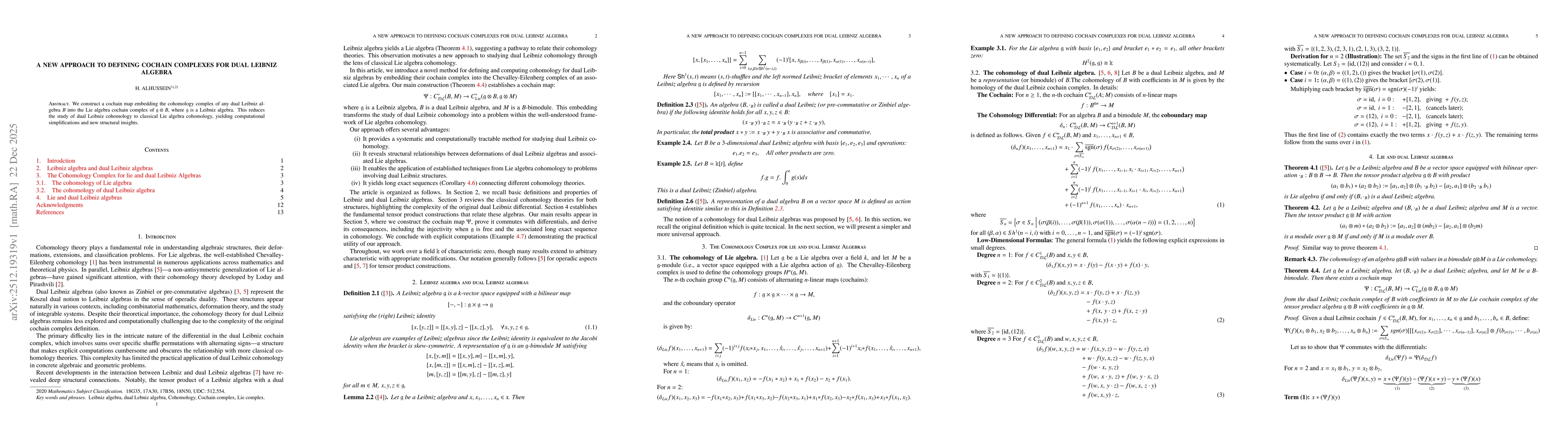 Thumbnail for A New Approach to Defining Cochain Complexes for dual Leibniz algebra