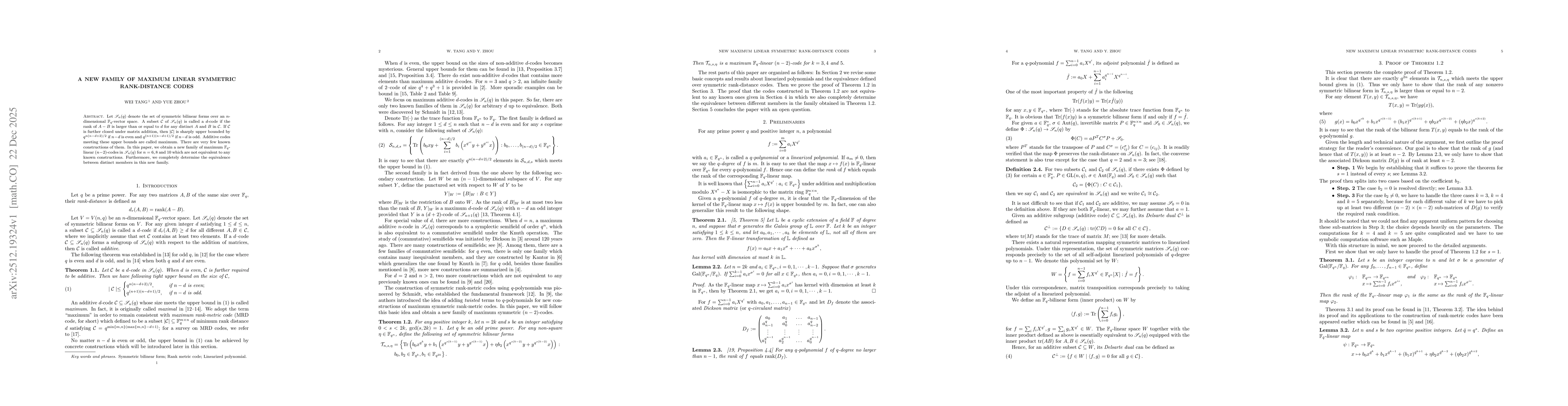 Thumbnail for A new family of maximum linear symmetric rank-distance codes