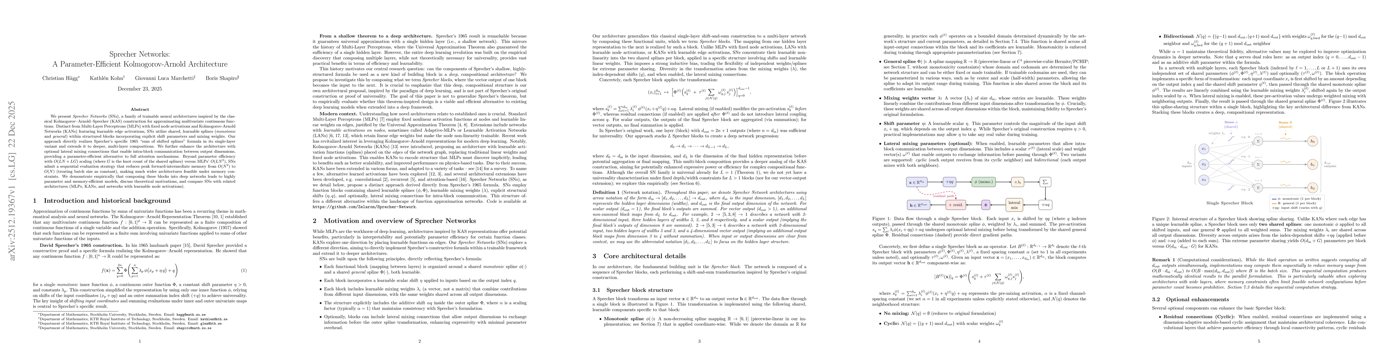 Thumbnail for Sprecher Networks: A Parameter-Efficient Kolmogorov-Arnold Architecture