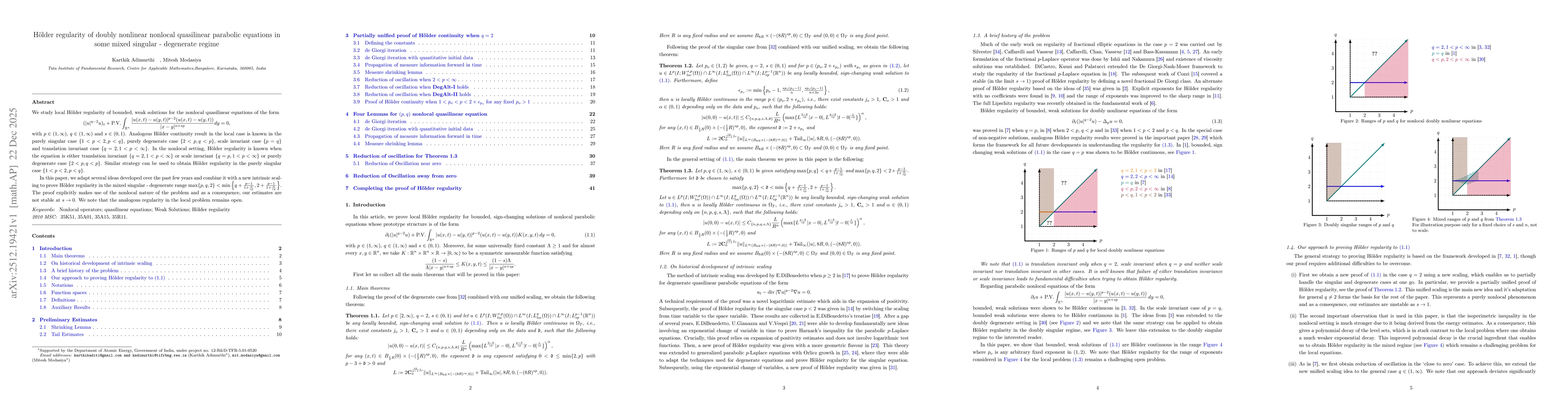 Thumbnail for Hölder regularity of doubly nonlinear nonlocal quasilinear parabolic equations in some mixed singular-degenerate regime