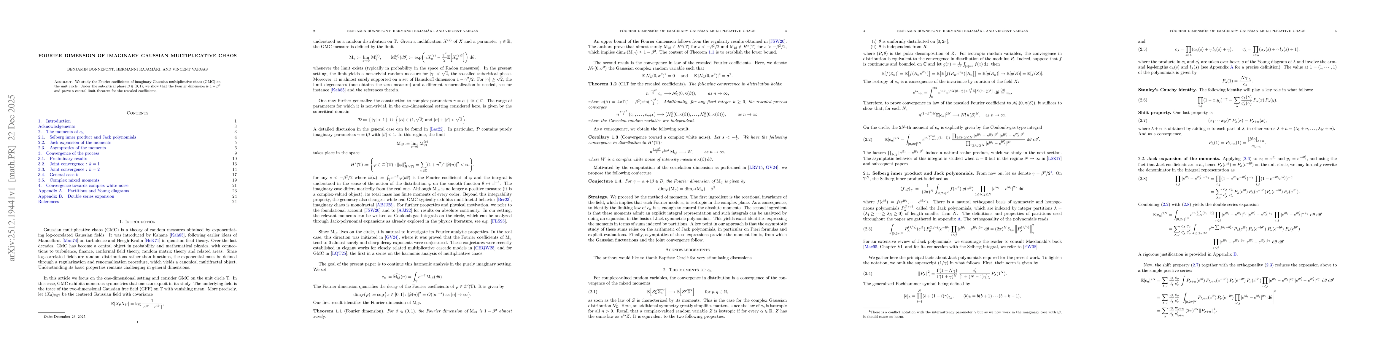 Thumbnail for Fourier dimension of imaginary Gaussian multiplicative chaos