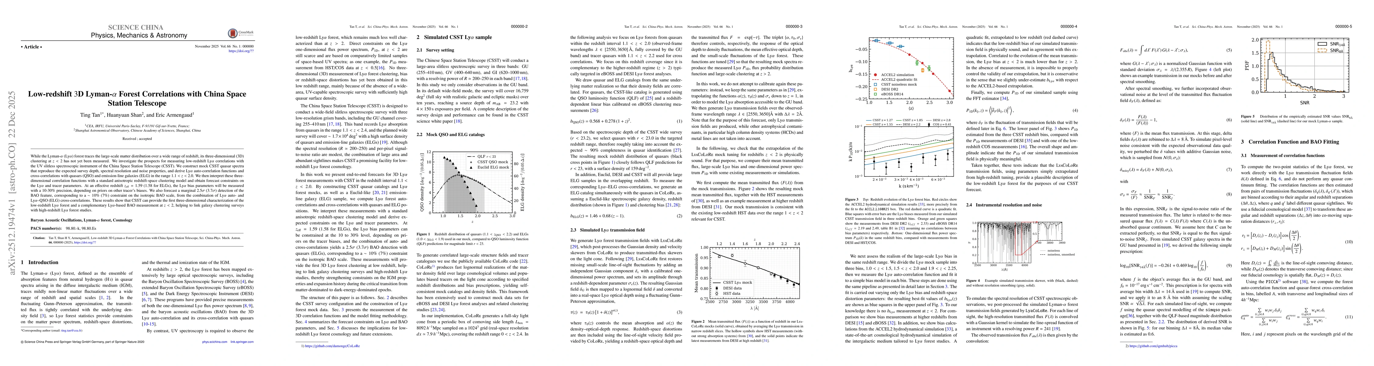 Thumbnail for Low-redshift 3D Lyman-α Forest Correlations with China Space Station Telescope