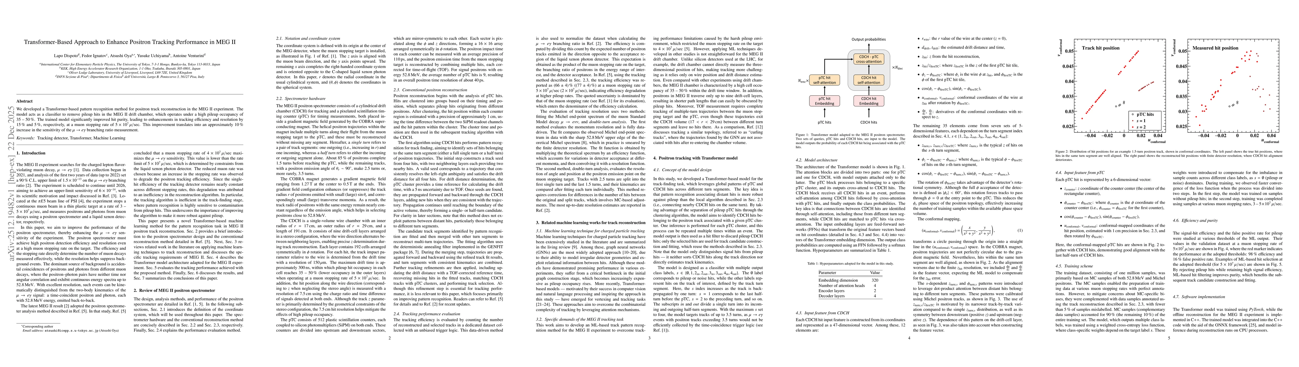 Thumbnail for Transformer-Based Approach to Enhance Positron Tracking Performance in MEG II