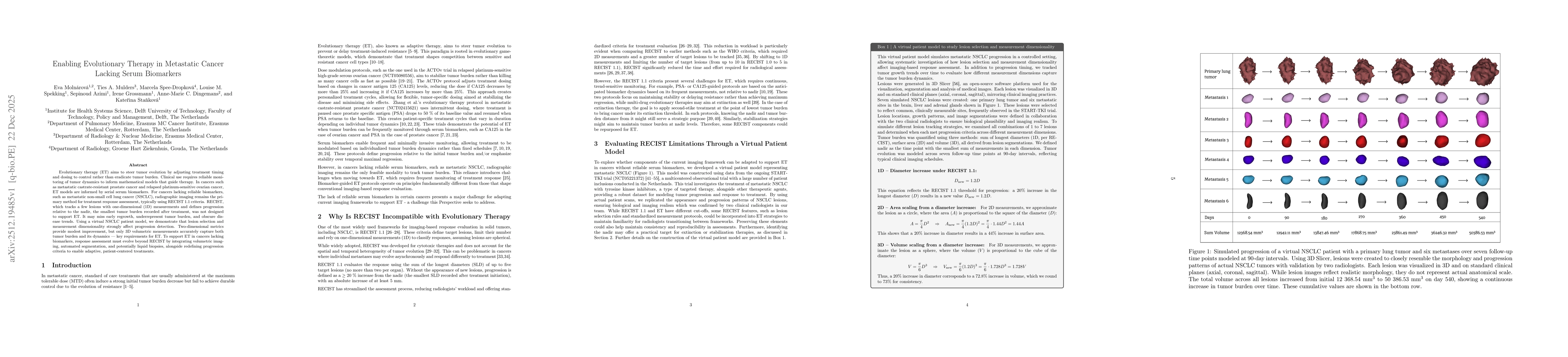 Thumbnail for Enabling Evolutionary Therapy in Metastatic Cancer Lacking Serum Biomarkers