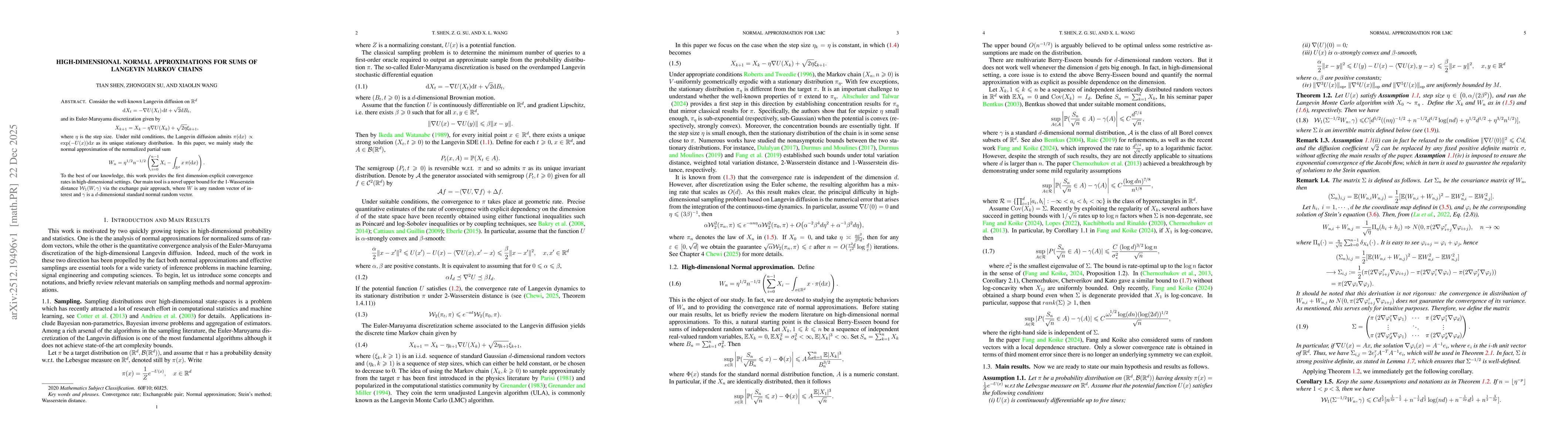 Thumbnail for High-dimensional normal approximations for sums of Langevin Markov chains