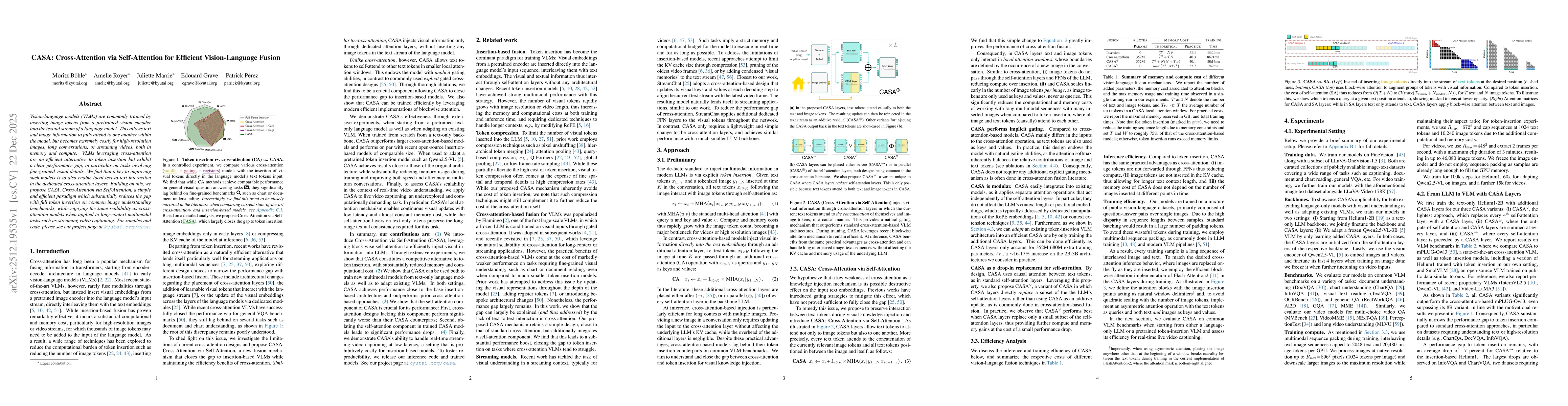Thumbnail for CASA: Cross-Attention via Self-Attention for Efficient Vision-Language Fusion