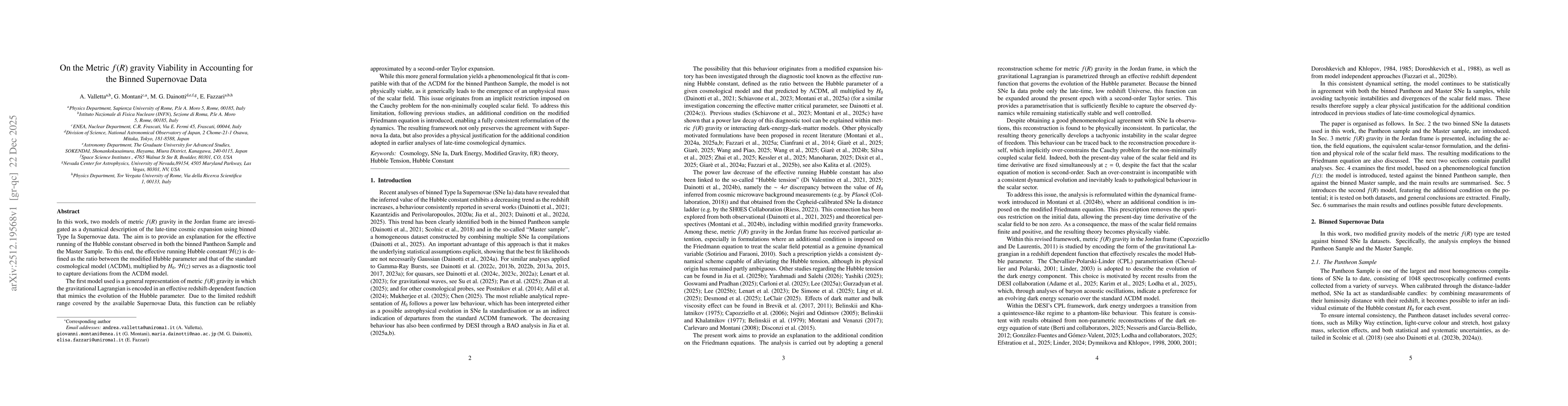 Thumbnail for On the Metric $f(R)$ gravity Viability in Accounting for the Binned Supernovae Data