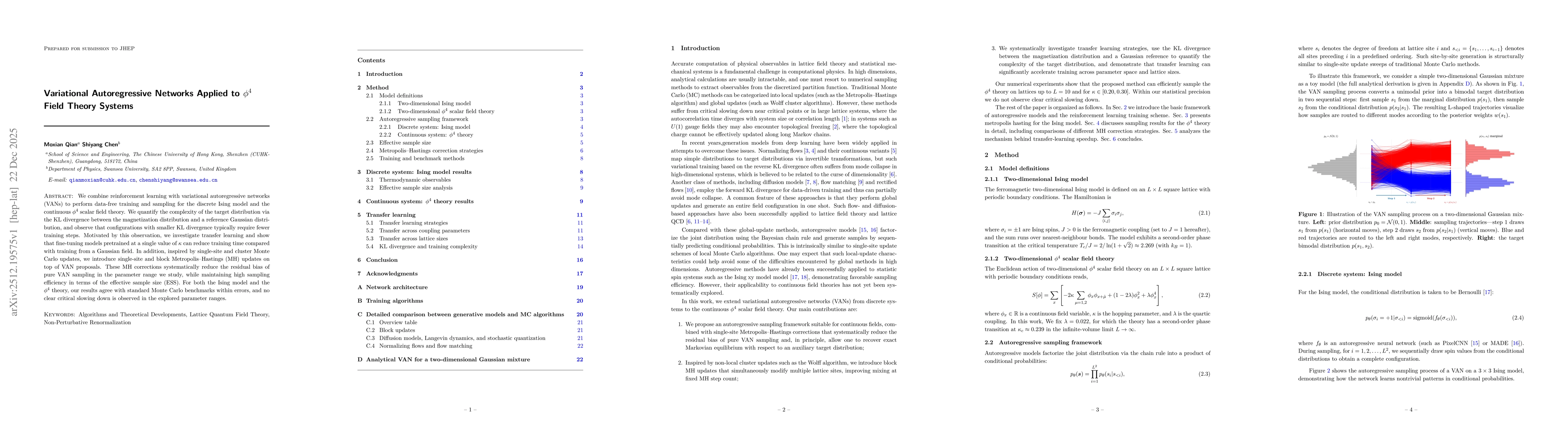 Thumbnail for Variational Autoregressive Networks Applied to $φ^4$ Field Theory Systems
