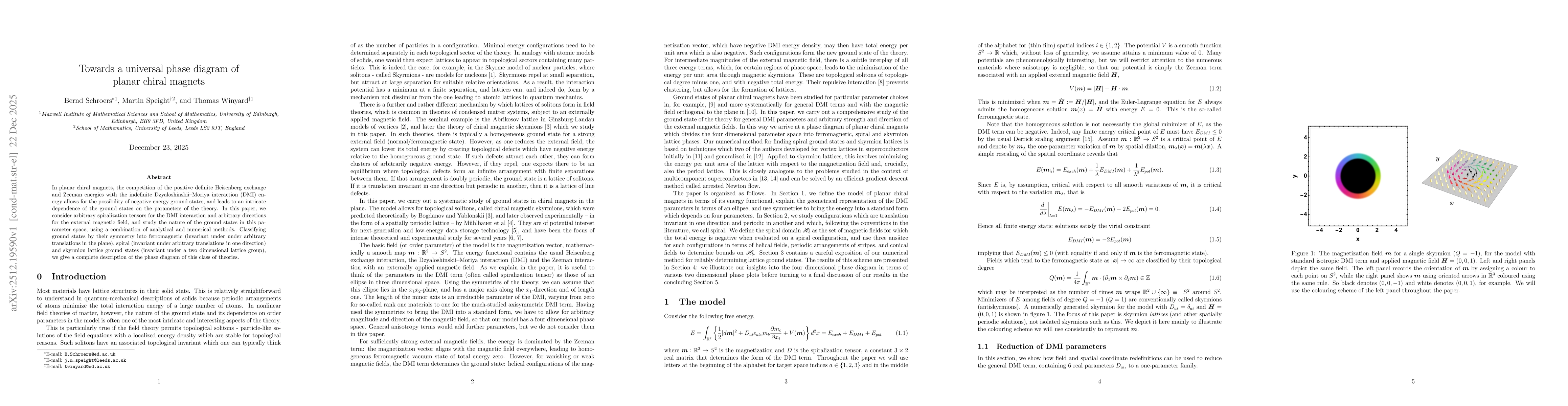 Thumbnail for Towards a universal phase diagram of planar chiral magnets