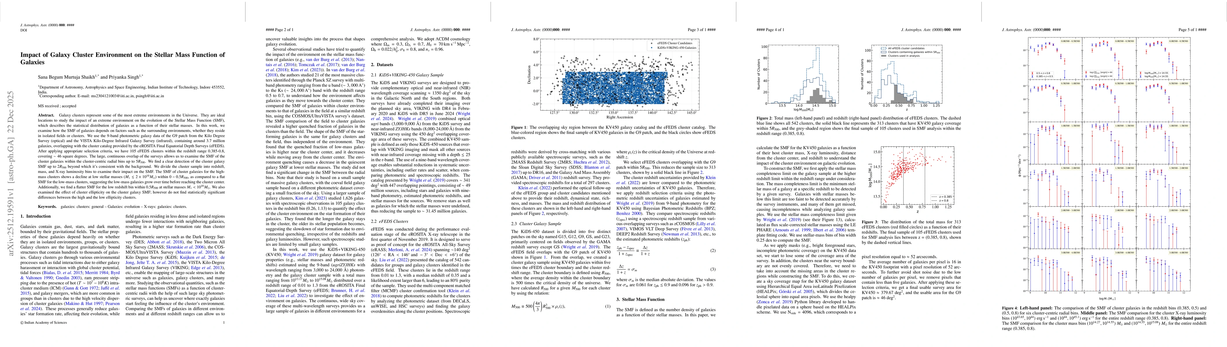 Thumbnail for Impact of Galaxy Cluster Environment on the Stellar Mass Function of Galaxies