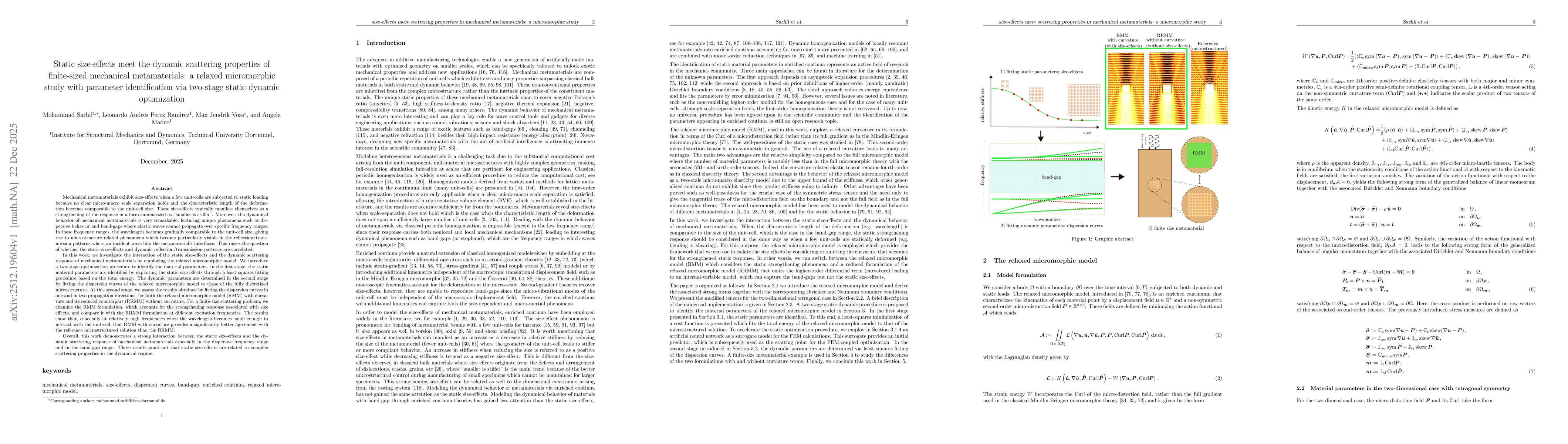 Thumbnail for Static size-effects meet the dynamic scattering properties of finite-sized mechanical metamaterials: a relaxed micromorphic study with parameter identification via two-stage static-dynamic optimization