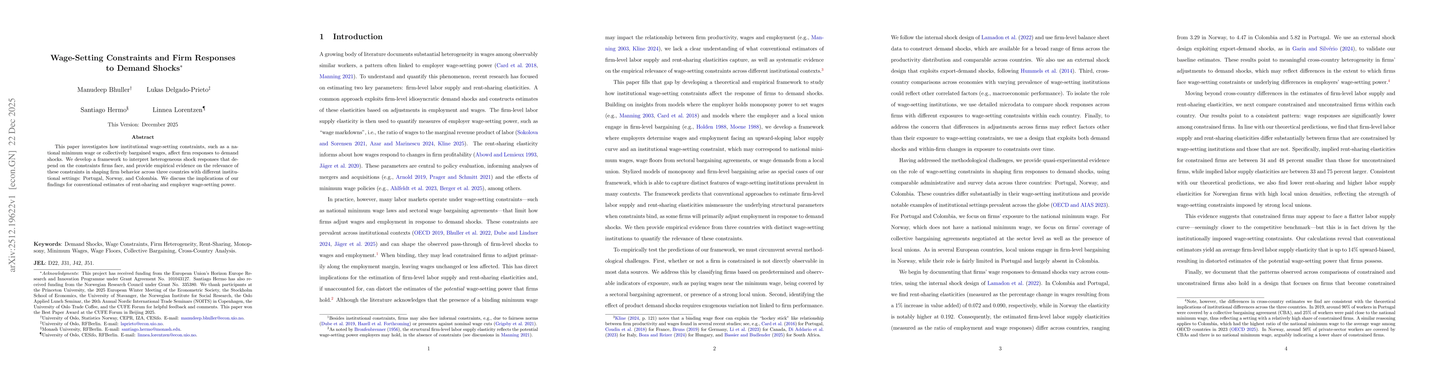Thumbnail for Wage-Setting Constraints and Firm Responses to Demand Shocks