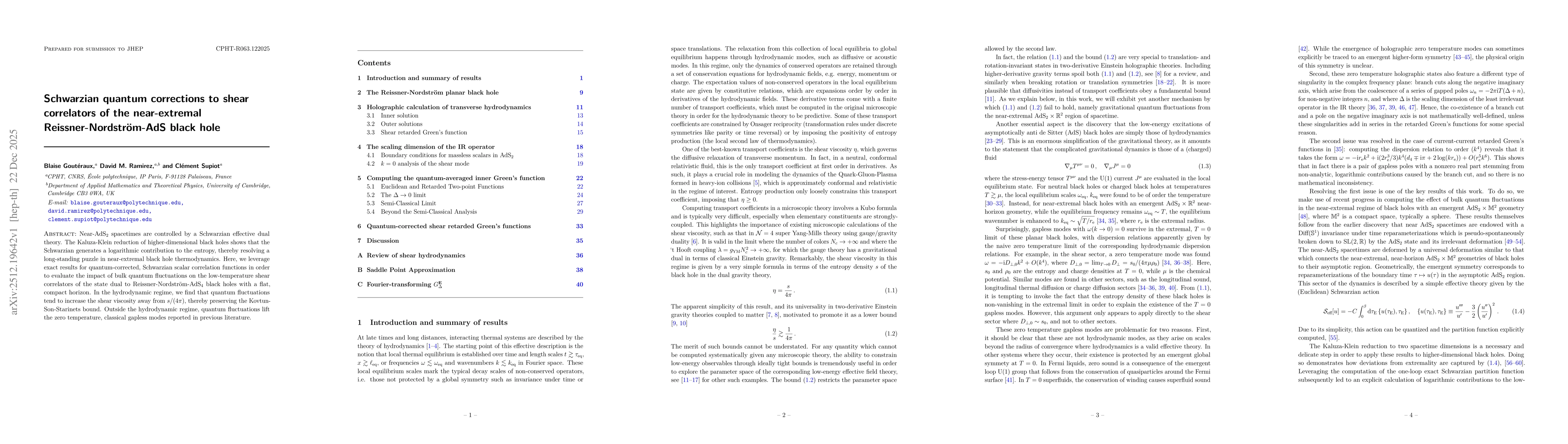 Thumbnail for Schwarzian quantum corrections to shear correlators of the near-extremal Reissner-Nordström-AdS black hole