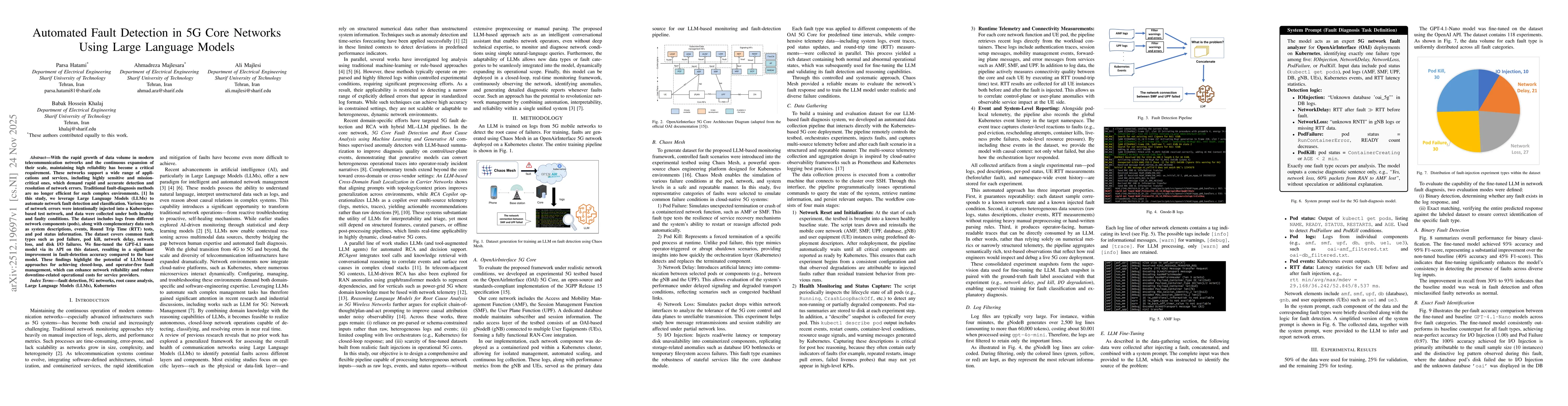 Thumbnail for Automated Fault Detection in 5G Core Networks Using Large Language Models