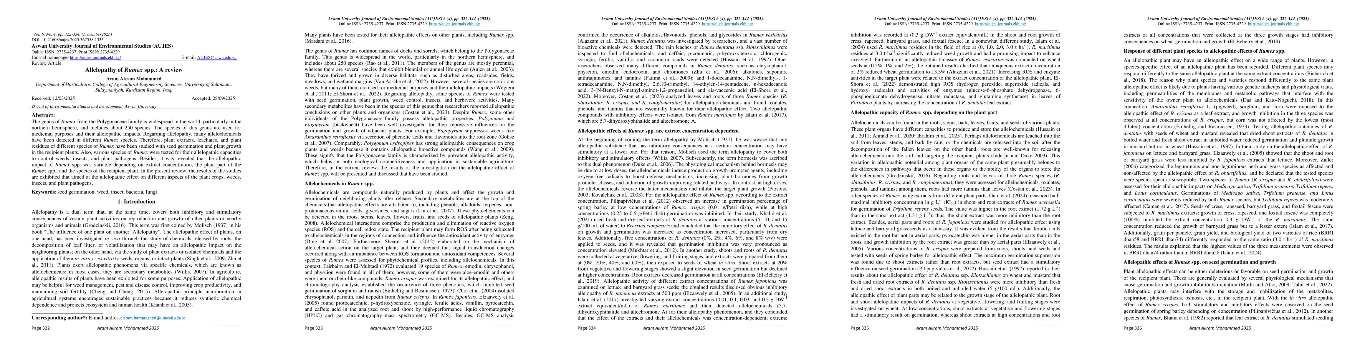 Thumbnail for Allelopathy of Rumex spp.: A review