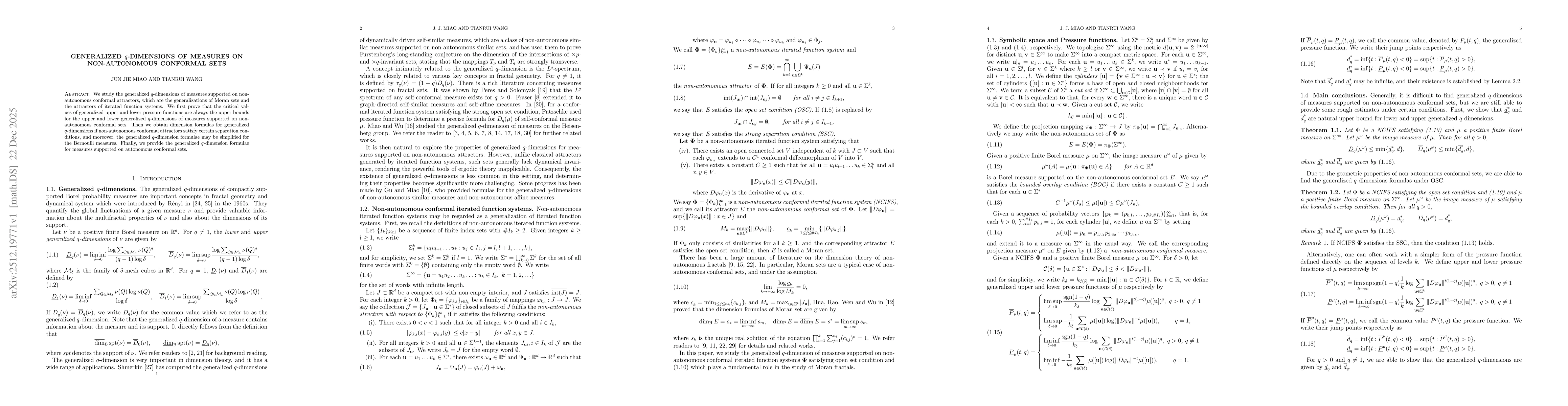 Thumbnail for Generalized q-dimensions of measures on Non-autonomous conformal sets