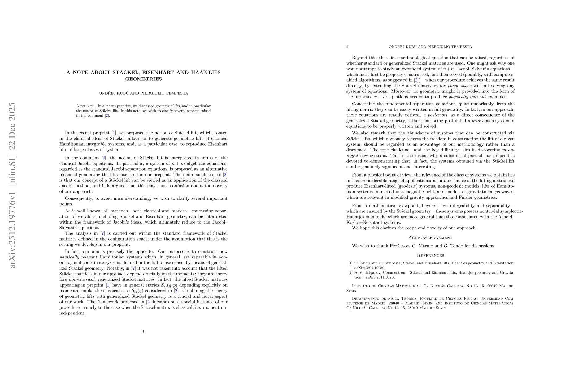 Thumbnail for Reply to Comment on: "Stäckel and Eisenhart lifts, Haantjes geometry and Gravitation"