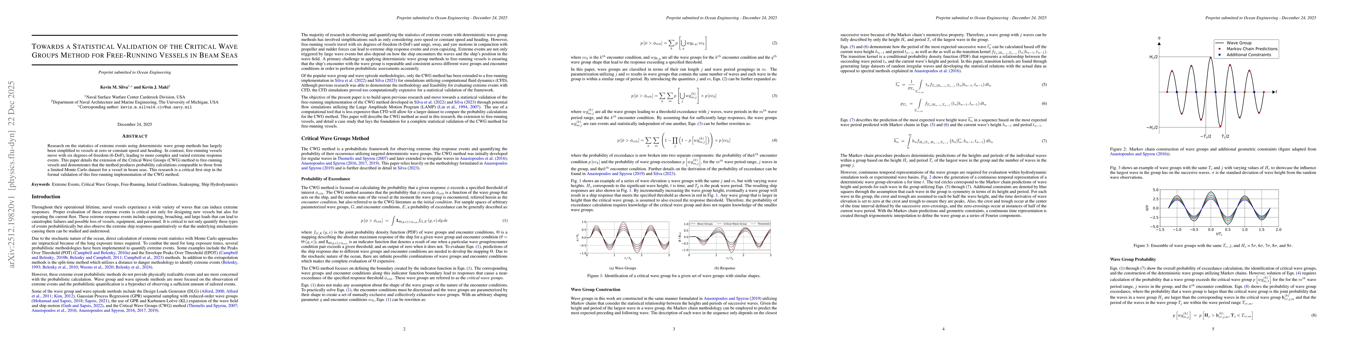 Thumbnail for Towards a Statistical Validation of the Critical Wave Groups Method for Free-Running Vessels in Beam Seas