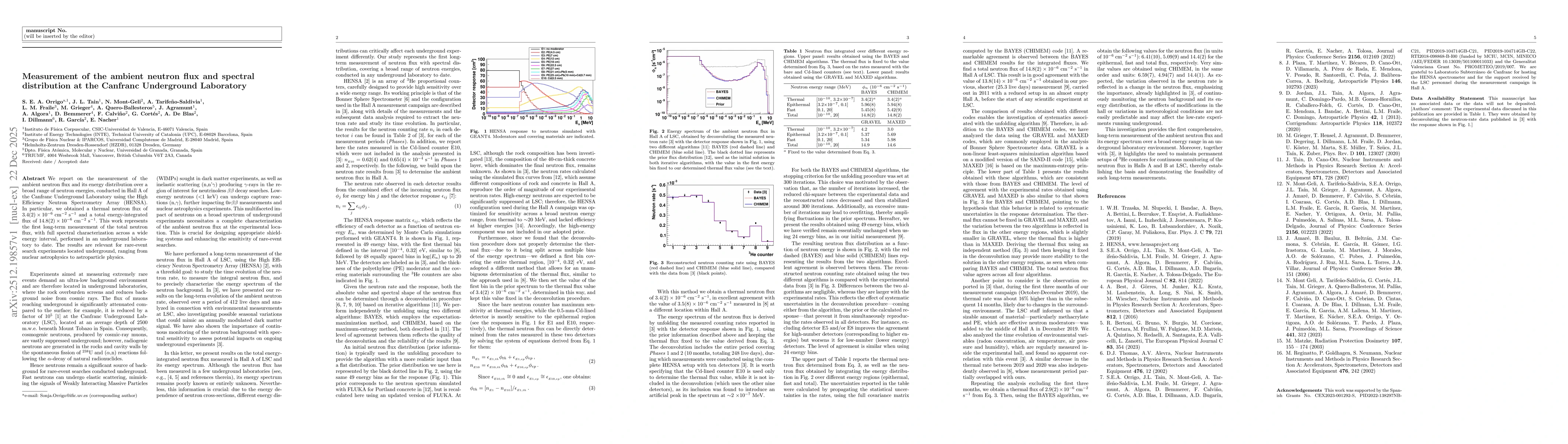Thumbnail for Measurement of the ambient neutron flux and spectral distribution at the Canfranc Underground Laboratory