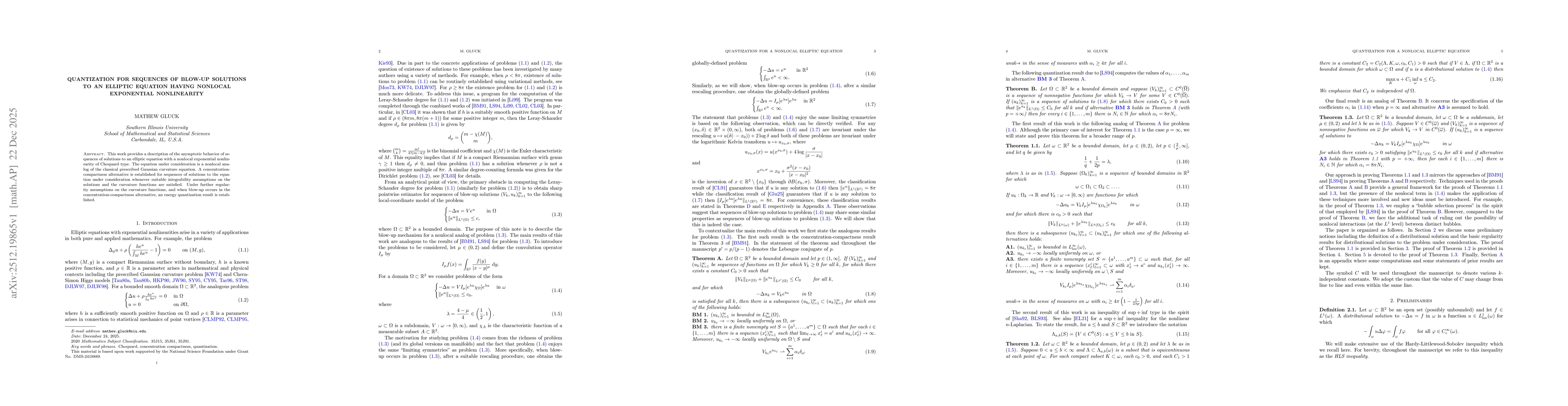 Thumbnail for Quantization for sequences of blow-up solutions to an elliptic equation having nonlocal exponential nonlinearity