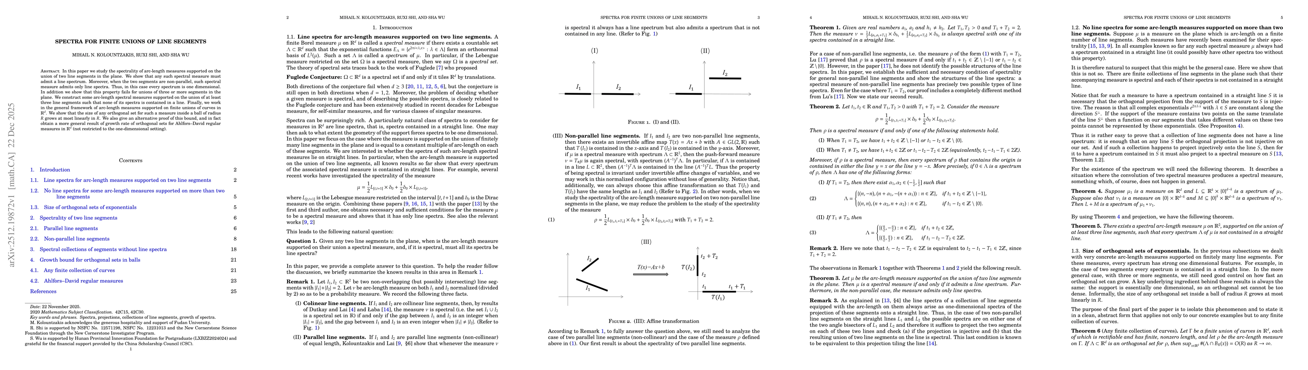 Thumbnail for Spectra for finite unions of line segments