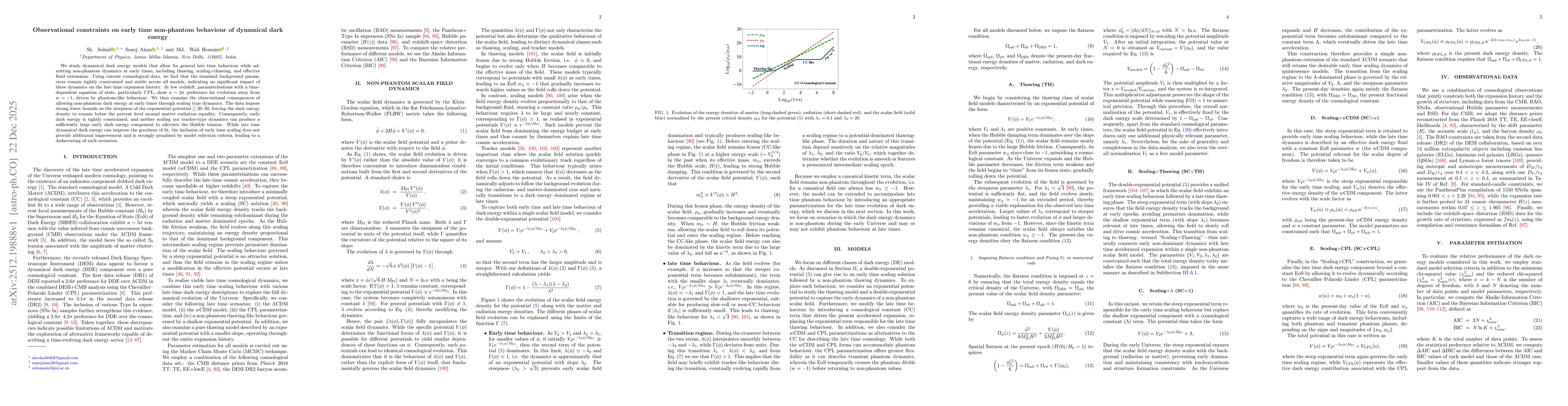 Thumbnail for Observational constraints on early time non-phantom behaviour of dynamical dark energy