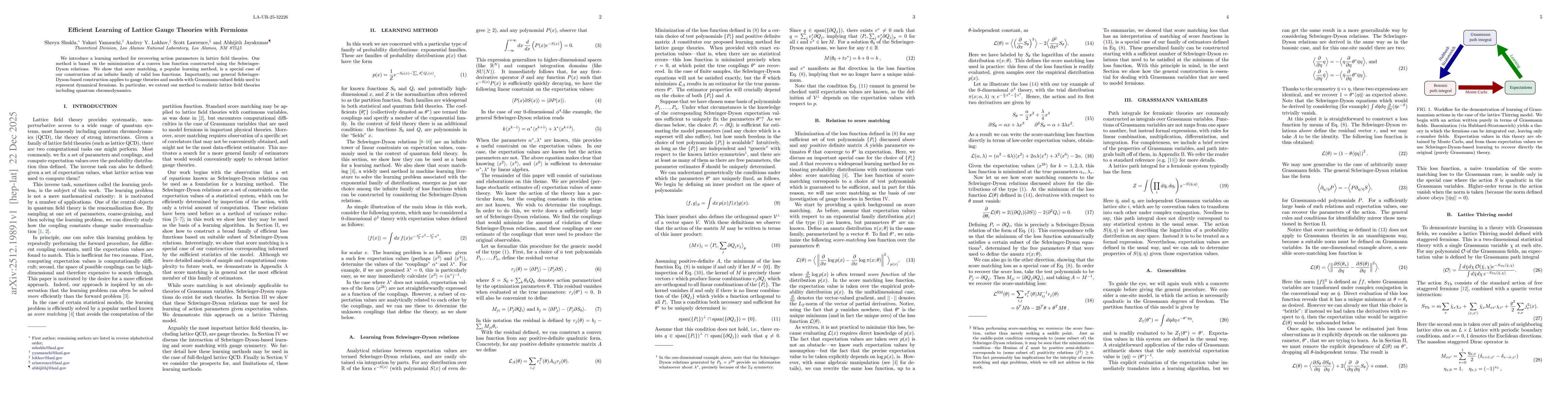 Thumbnail for Efficient Learning of Lattice Gauge Theories with Fermions