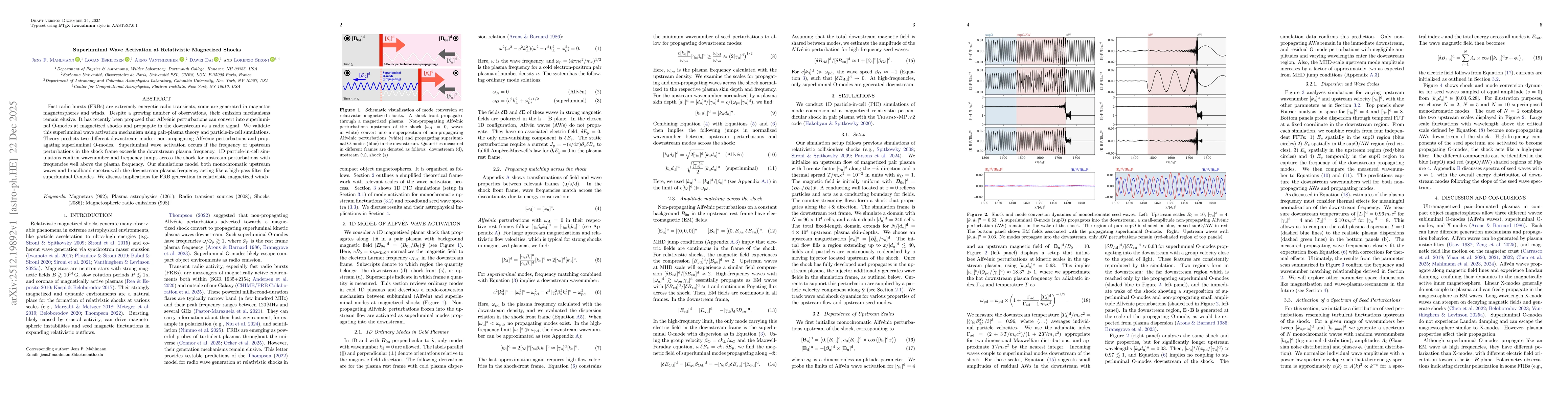 Thumbnail for Superluminal Wave Activation at Relativistic Magnetized Shocks